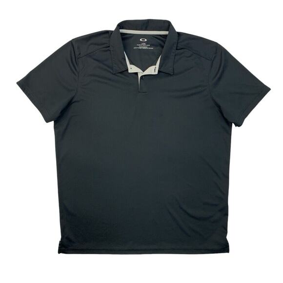Oakley Polo Shirt Mens Extra Large Black Tailored Fit Short Sleeve Performance - Picture 1 of 11